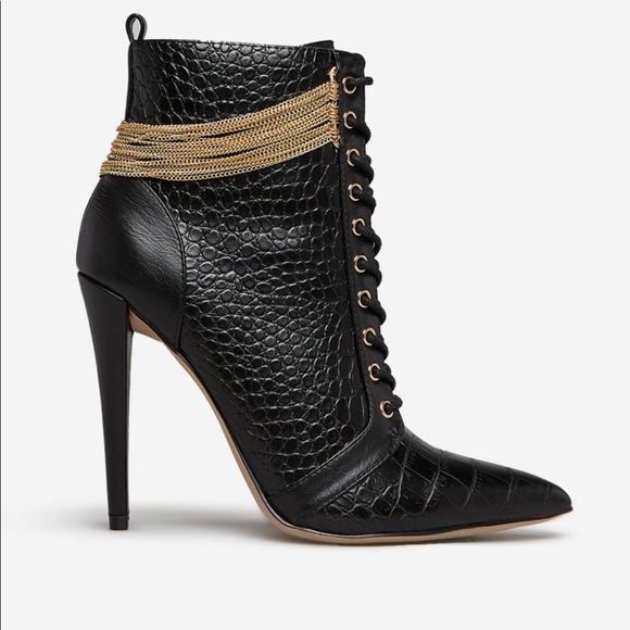 Black chain link detail booties7 7.5 8 8.5 9 9.5 - Picture 3 of 13
